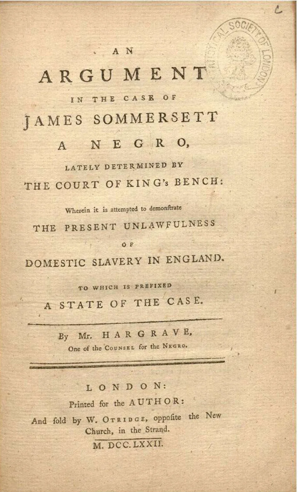 James Sommersett Case